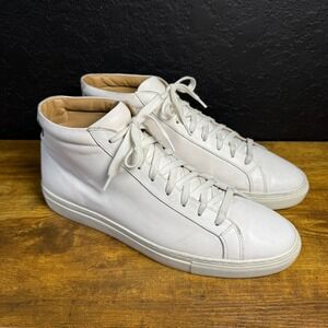 Taft G-01 White Leather Mid Top Sneakers Mens Size 10 Made in Portugal